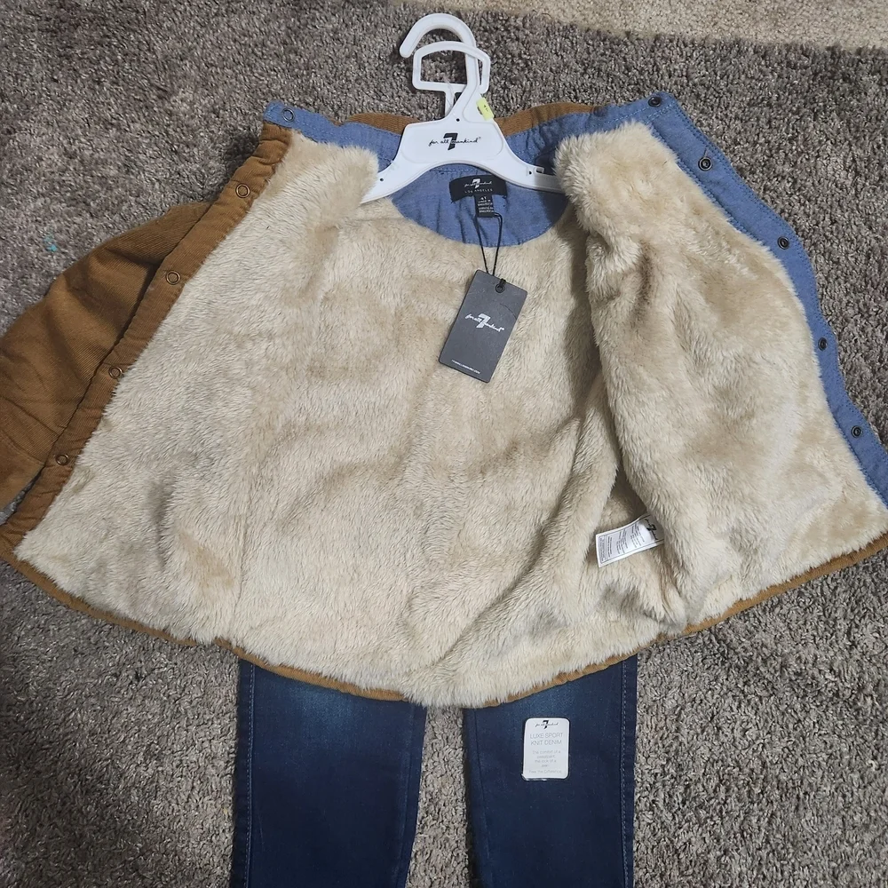 7 For All Mankind Brown and Blue Kids Matching Set